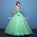 OEM Service Color personalizado vestido de baile organza vestido de noiva azul vestido de noite verde